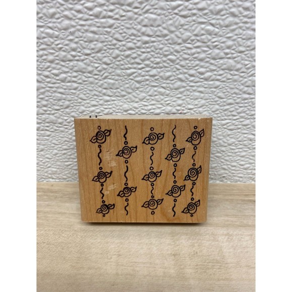 1996 Art Gone Wild Country Roses Wood Mounted Rubber Stamp - Picture 1 of 4